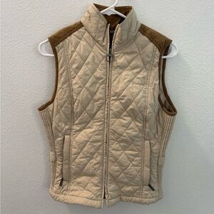 Barbour Quilted Vest in Beige and Brown